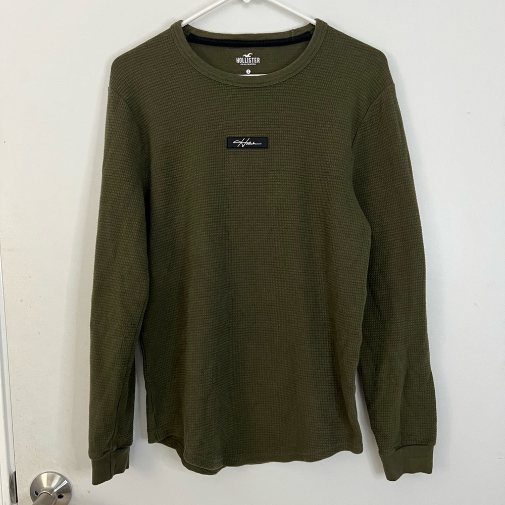 Hollister Co. Men’s Olive Green Long Sleeve Sweatshirt - Size Small